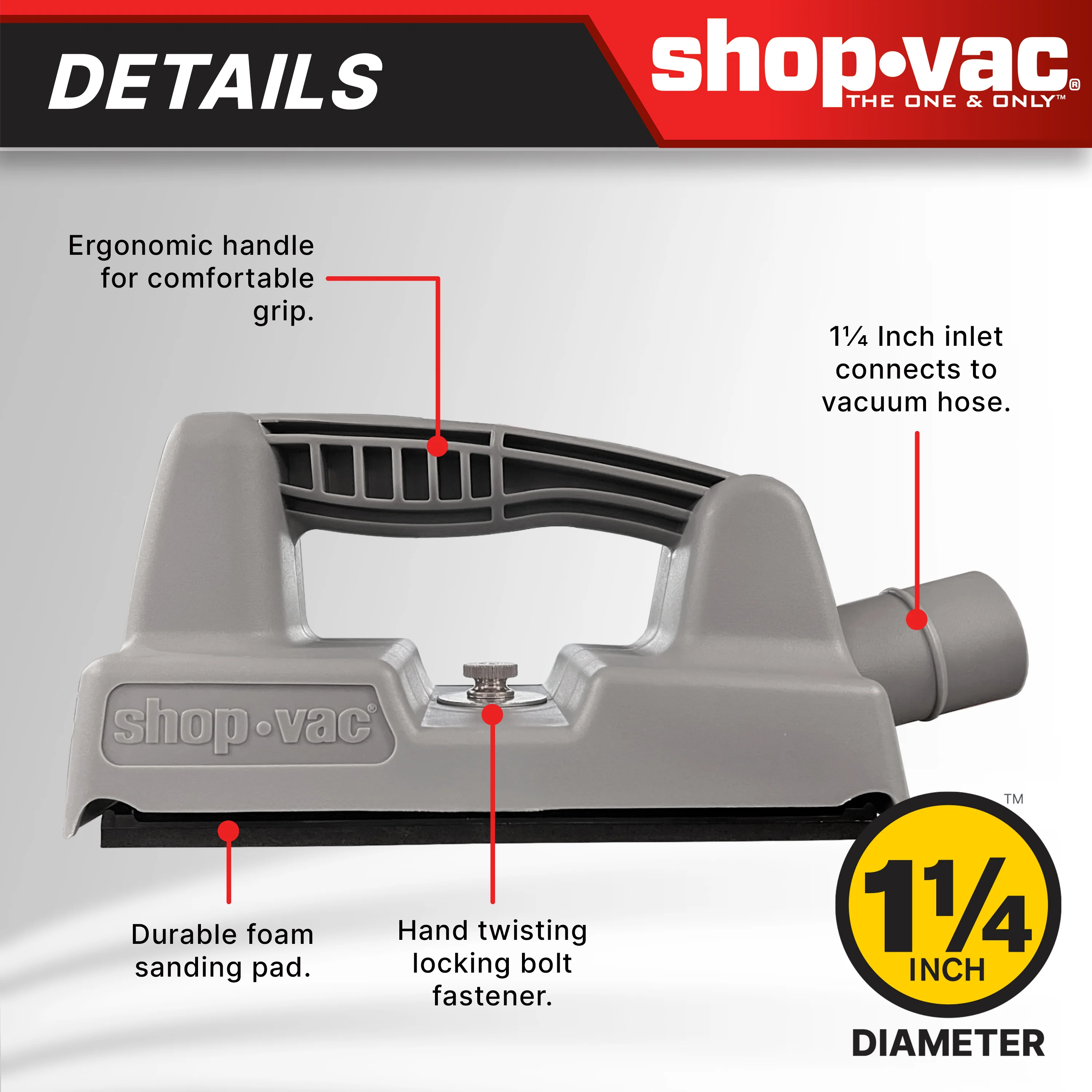 Shop-Vac® 1-1/4-inch diameter Dustless Hand Sander