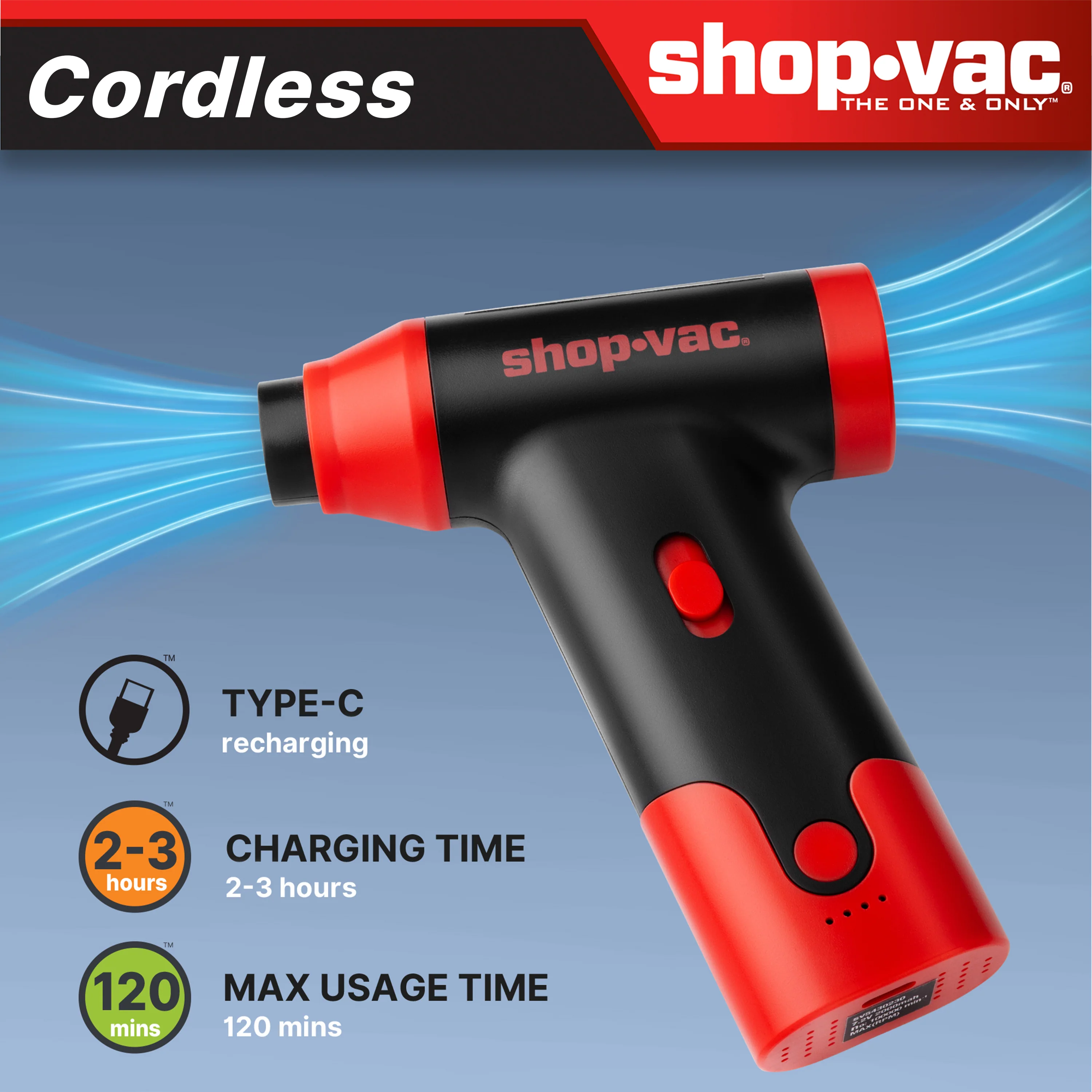 Shop-Vac® Portable 2-in-1 Cordless Blower/Vacuum 3 Shop-Vac® Portable 2-in-1 Cordless Blower/Vacuum