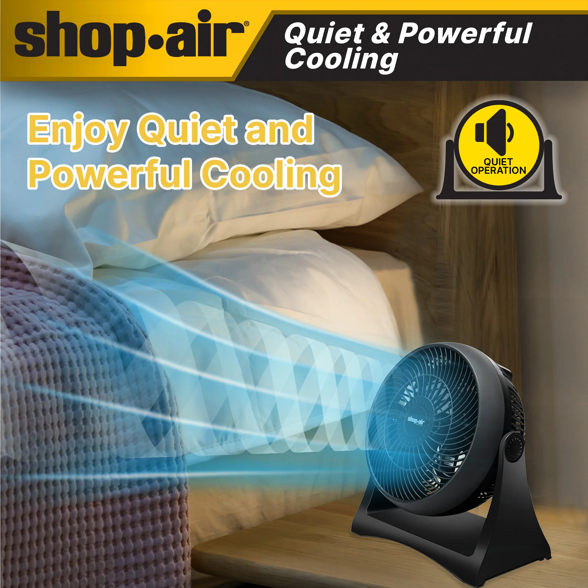 Shop-Air® 8" Wall-Mounted Desk Fan