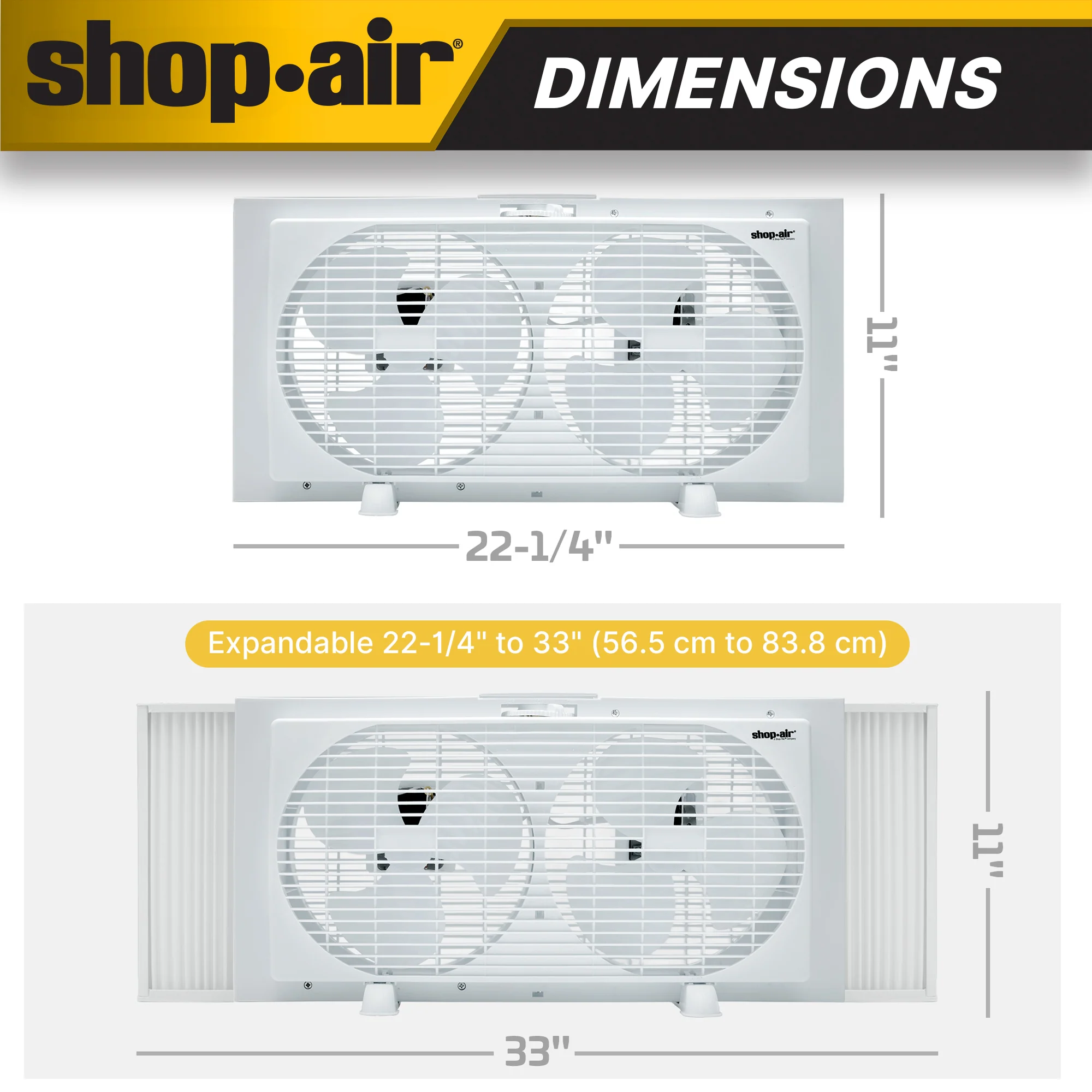 Shop-Air® 9" Twin Window Fan