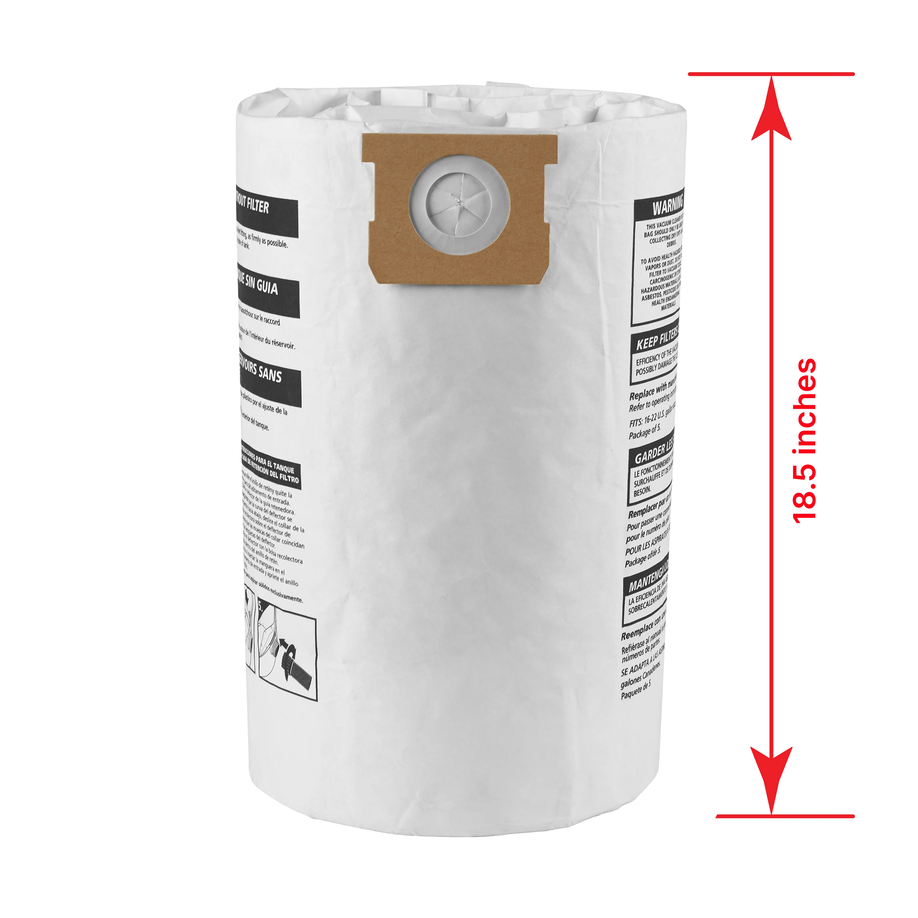 Shop-Vac® 15-22 Gallon Disposable Filter Bags (5 pack)