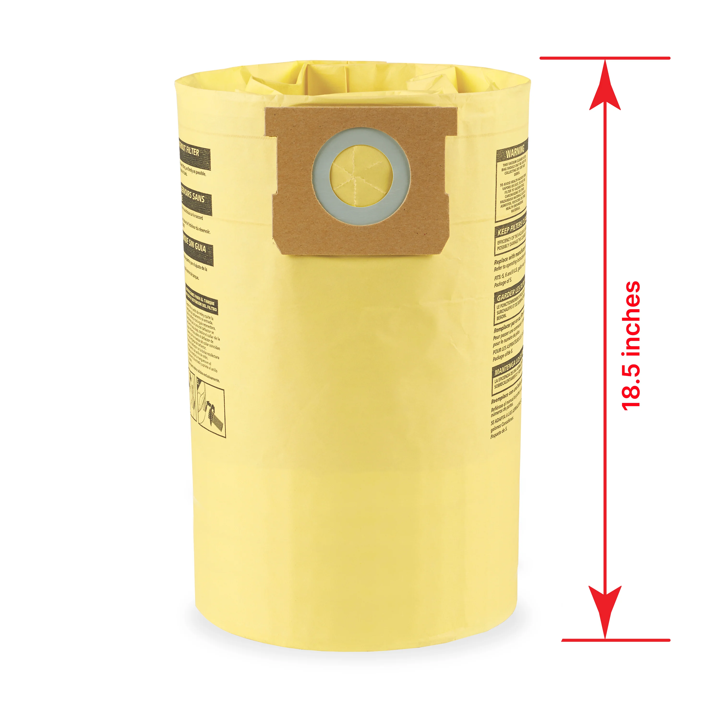 Shop-Vac® 15-22 Gallon High Efficiency Disposable Filter Bags (5 pack) 3 Shop-Vac® 15-22 Gallon High Efficiency Disposable Filter Bags (5 pack)