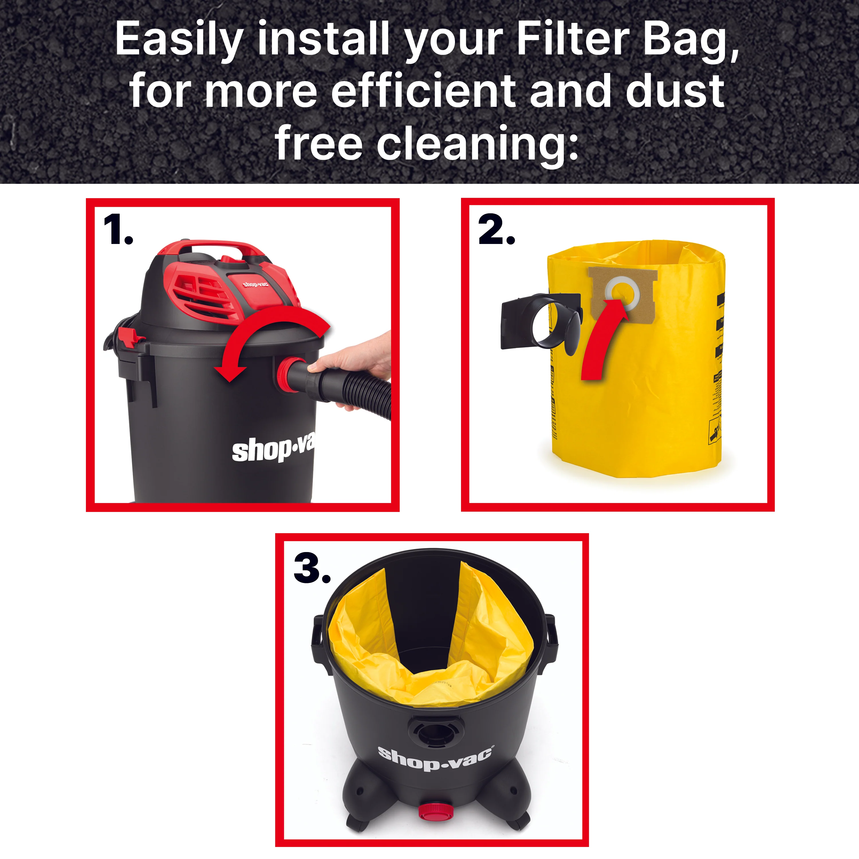 Shop-Vac® 15-22 Gallon High Efficiency Disposable Filter Bags (5 pack) 4 Shop-Vac® 15-22 Gallon High Efficiency Disposable Filter Bags (5 pack)
