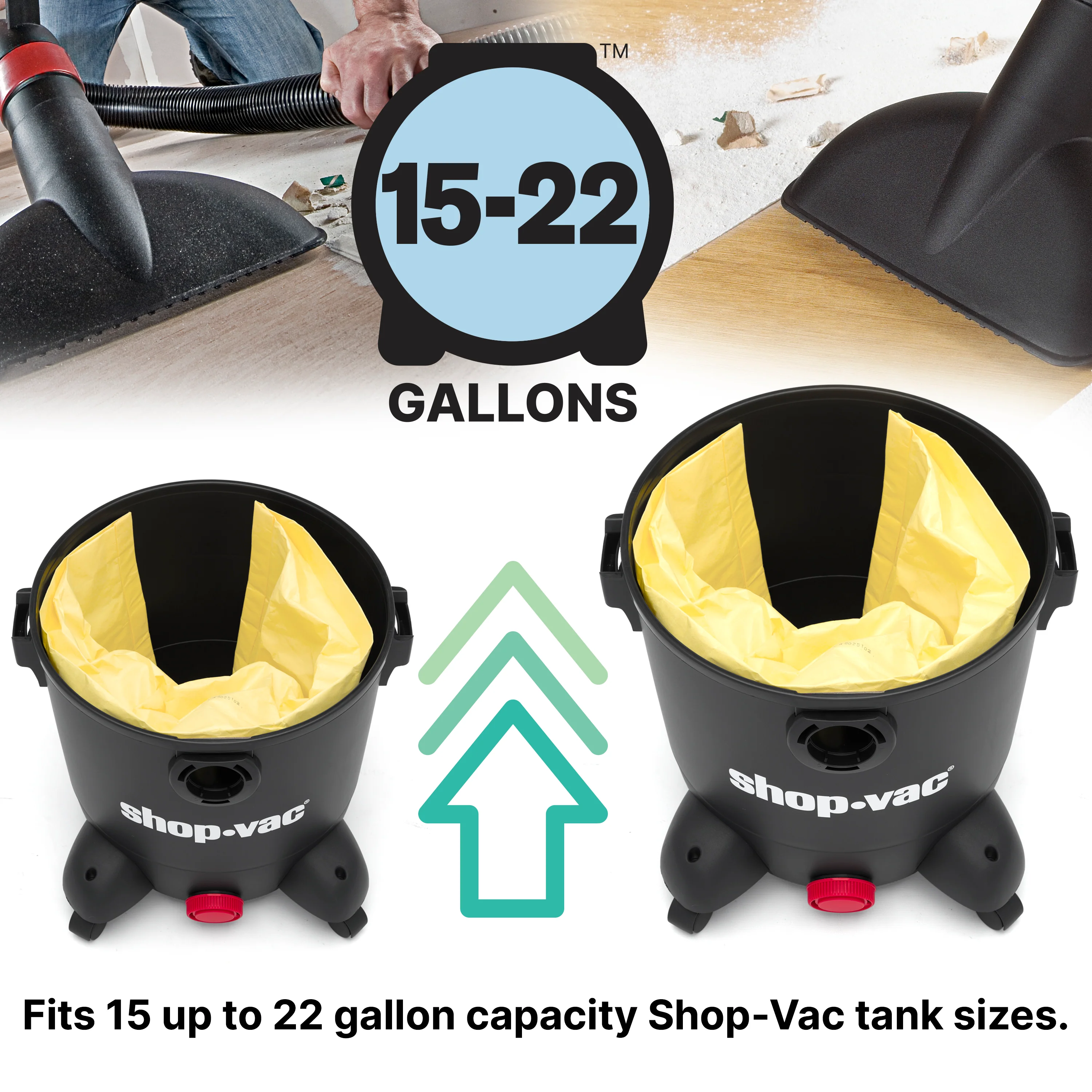 Shop-Vac® 15-22 Gallon High Efficiency Disposable Filter Bags (5 pack) 5 Shop-Vac® 15-22 Gallon High Efficiency Disposable Filter Bags (5 pack)